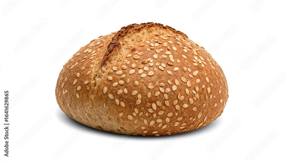 Wholegrain bread freshly baked and set against a white backdrop Wholegrain bread freshly baked and set against a white backdrop