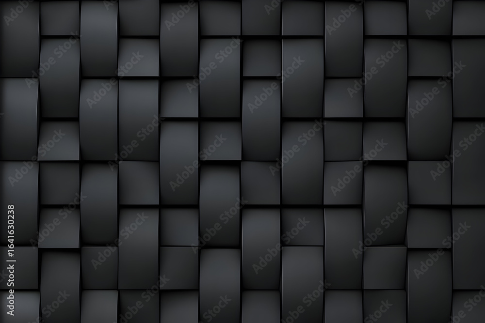 Fototapeta premium 3D Abstract Background Black Tiles Texture Design Illustration