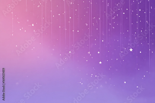 Dreamy pastel purple gradient with sparkling stars and raining light for whimsical designs