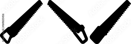 Handsaw black silhouettes set, Set of handsaw, handsaw collection, Vector of handsaw, handsaw silhouette, handsaw isolated on white background