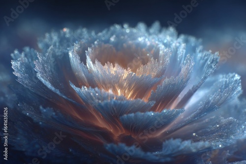 Frosted Petal Prism macro rosette — elevated angle / soft contrast