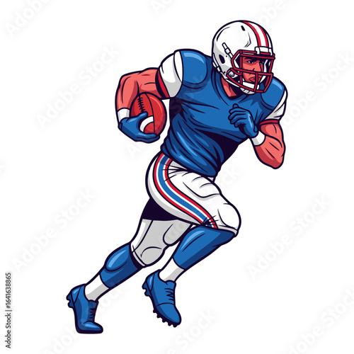 american football player on white background 