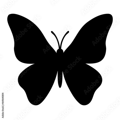 Minimal Black Butterfly Silhouette