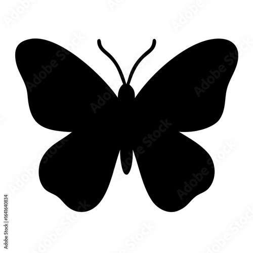 Minimal Black Butterfly Silhouette