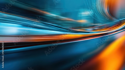 The Vibrant Light Trails Showcasing Motion Through a Urban Landscape