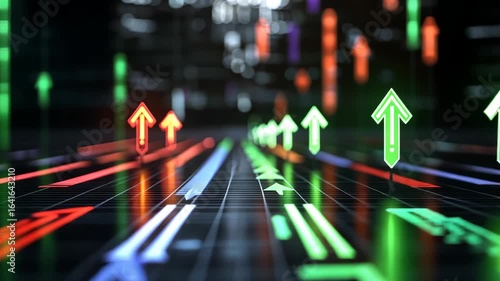Neon Arrows: A Futuristic Financial Market Visualization