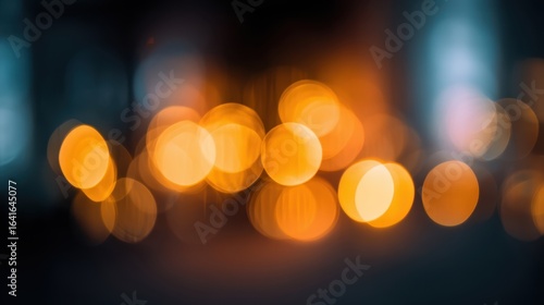 The Beautiful Bokeh Effect of Warm Orange Lights in a Soft Background