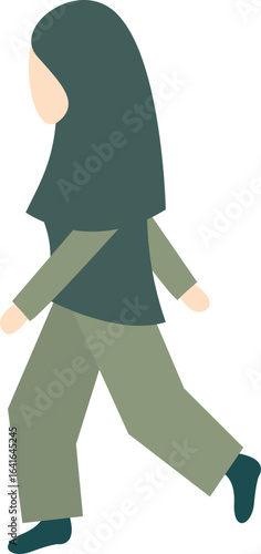 Woman wearing hijab is walking