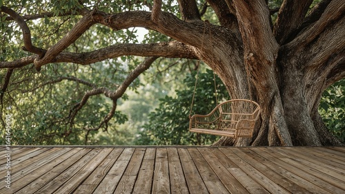 Vintage timber patio with a...
