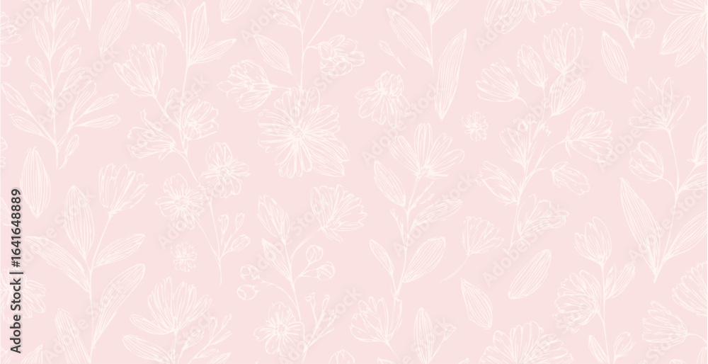 Obraz premium Floral print pattern background in provance style, floral background. Pastel tones vintage style wallpaper in vector.