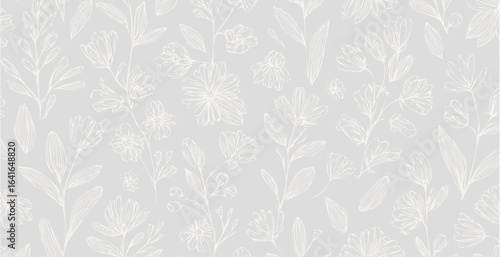 Floral print pattern background in provance style, floral background. Pastel tones vintage style wallpaper in vector.