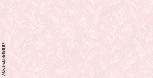 Floral print pattern background in provance style, floral background. Pastel tones vintage style wallpaper in vector.