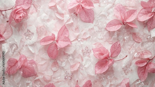 White and pink floral textu...