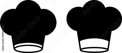 Chef hat set, Set of chef hats, chef hats collection, Vector of chef cap, chef hats silhouette, chef hat isolated on white background