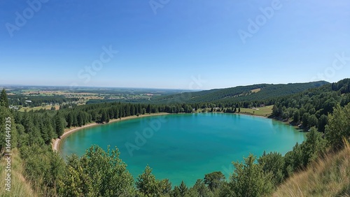 Scenic panorama of a swimmi...