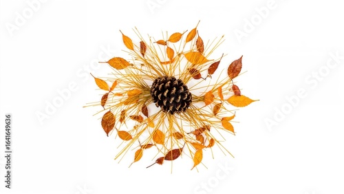 Autumn leaves and pine cone...