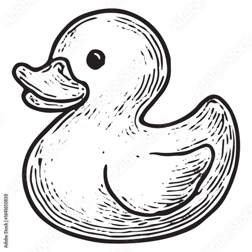 Hand-Drawn Rubber Duck – Baby Bath Toy, Infant Hygiene & Toddler Water Play