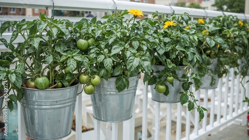 A collection of metal pots ...