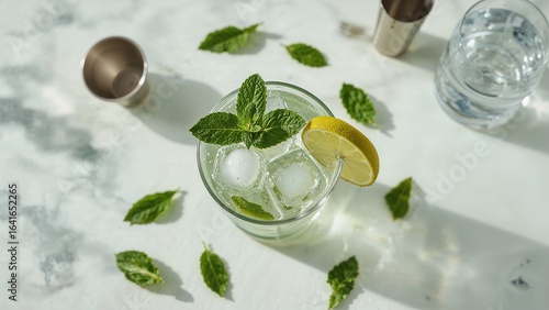 Chilled citrus and mint dri...