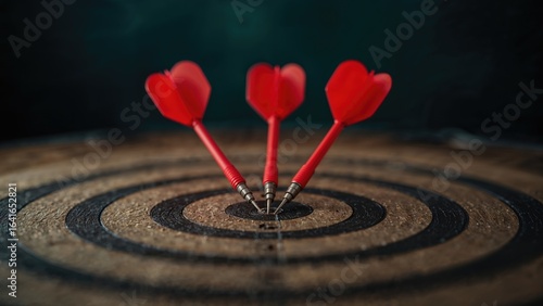 Sharp red darts centered on...