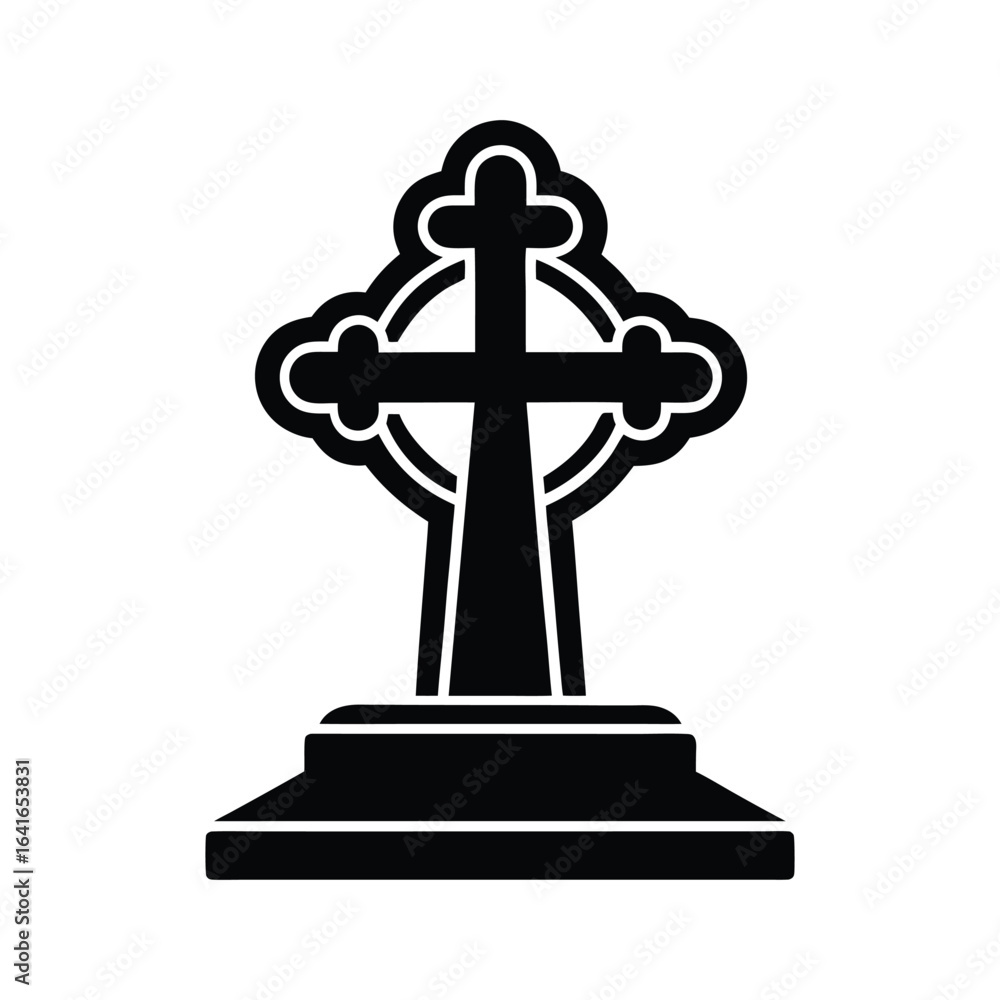 Cross Grave silhouette vector art illustration Cross Grave silhouette vector art illustration