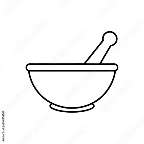 Mortar and pestle art on transparent background