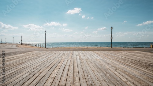 Coastal plaza with timber p...