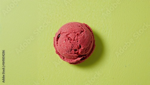 Bright red cherry ice cream...
