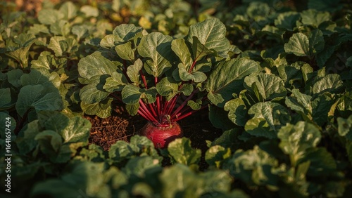 Cultivating red beets in a ...