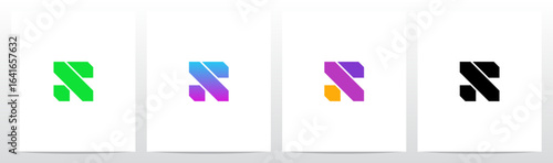 Modern Cyberpunk Technology Geometric Initial Letter Logo Design S