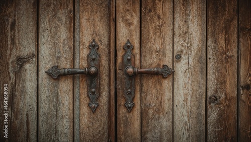 Aged wooden portals adorned...