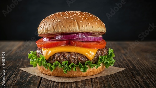 Close-up of a DIY burger wi...