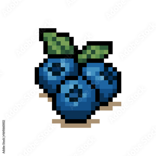 Blueberry Pixel Art Icon - 8-Bit Blue Berry Game Asset