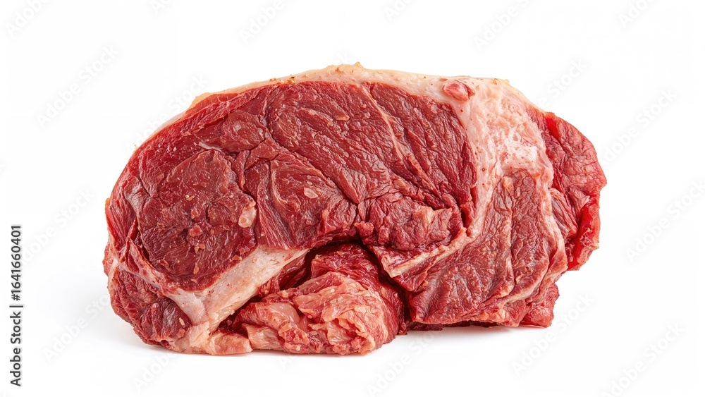 Fototapeta premium Uncooked meat placed on a simple white base