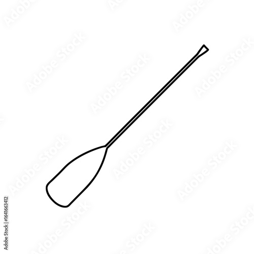 Outline of an oar tool on transparent background