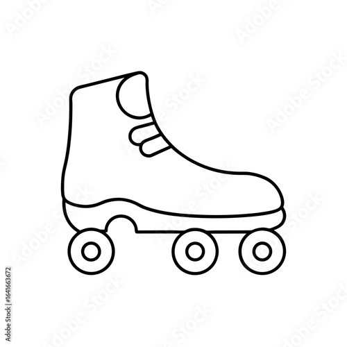 Outline of rollerblade on transparent background