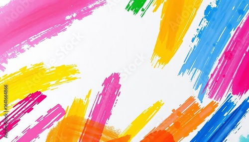 Vivid crayon & chalk strokes texture background; white space for image placement, strokes, chalk