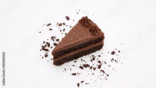 Isolated chocolate cake sli...