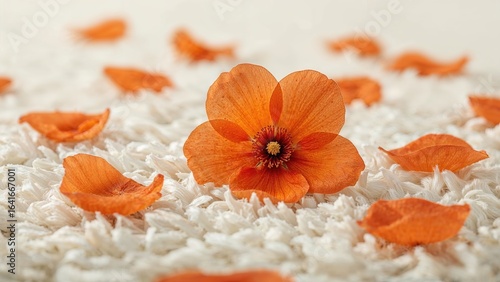 Orange bloom and fallen pet...