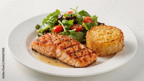 Grilled fish fillet served ...