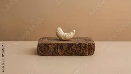 Shelled cashew resting on a...