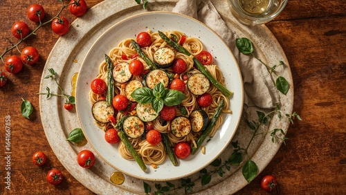 Mezzaluna pasta served alon...