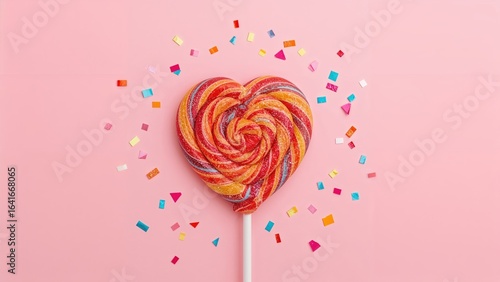 Rainbow swirl heart-shaped ...