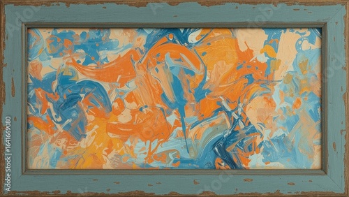 Artistic orange and blue pa...