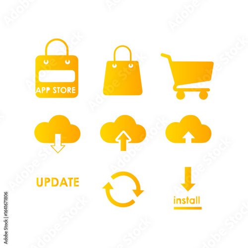 App Store Shopping Cart and Cloud Update Icons.