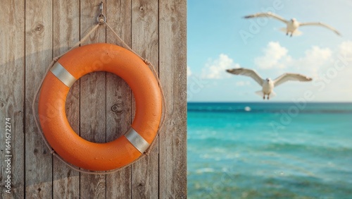 Life-saving orange foam rin...