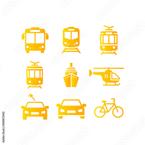 Collection of Yellow Transportation Icons 1.