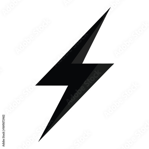 Lightning Bolt Silhouette Vector Icon Isolated on White Background