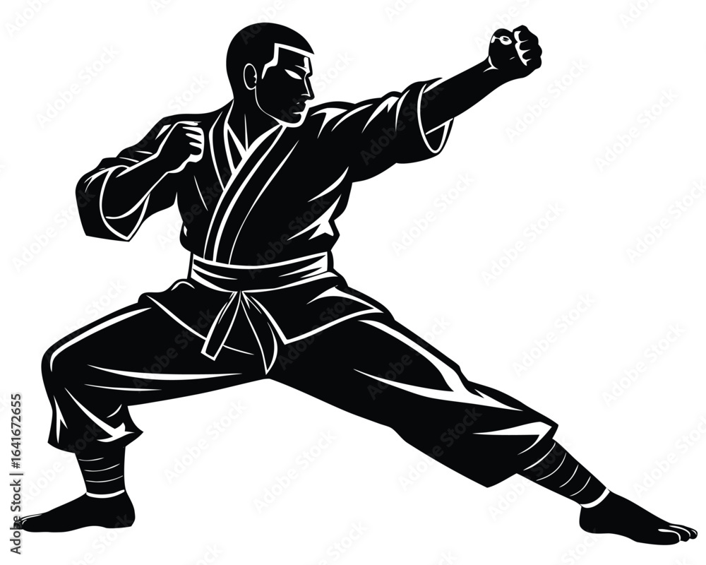 Naklejka premium Martial Arts Silhouette