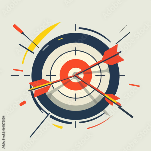 design of a target with an arrow hitting the center